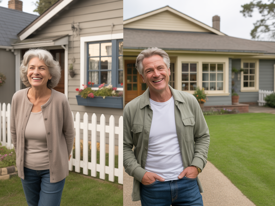 Senior homeowner at new home